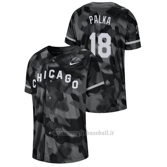 Maglia Baseball Hombre Chicago White Sox Daniel Palka Camuffamento Autentico Collezione Nero